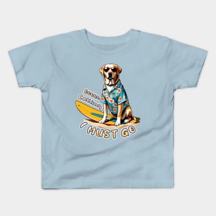 Ocean Calling, I Must Go - Labrador at the Beach Kids T-Shirt